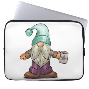 Funda Para Portátil Gnome de otoño con café Mug