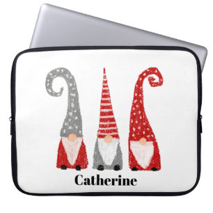 Funda Para Portátil Gnomos Divertidos Nombre Personalizado Navidad Sue