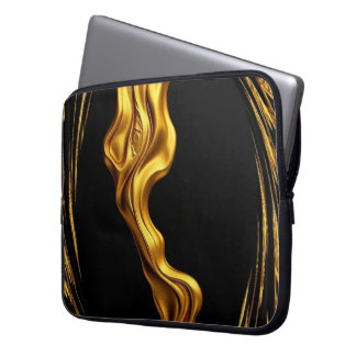 Funda Para Portátil Gold Black Monochrome Christian Achempong Swirl 