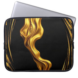 Funda Para Portátil Gold Black Monochrome Christian Achempong Swirl 