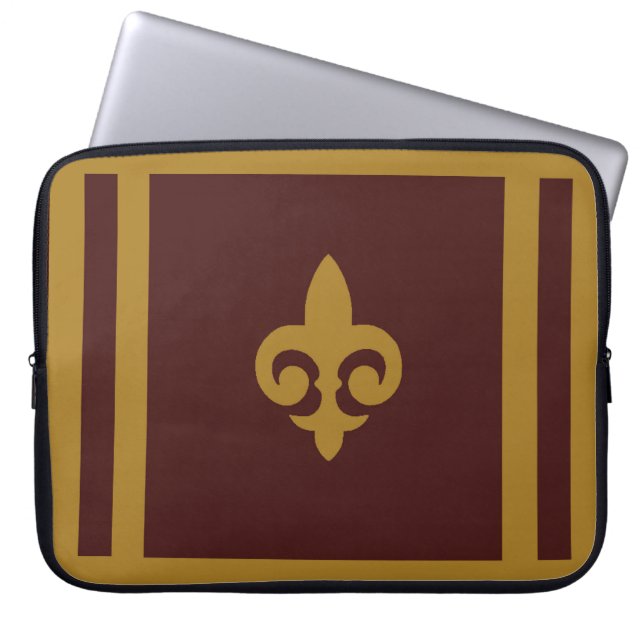 Funda Para Portátil Gold Fleur-de-lis (Frente)