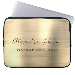 Funda Para Portátil Gold Professional Metallic Monograma Business