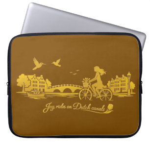 Funda Para Portátil GoldAmsterdam Abstract Romántico Vintage PaseoCicl