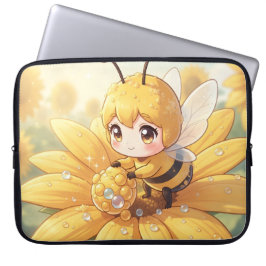 Funda Para Portátil Golden Bumblebee in Bloom Dance.1