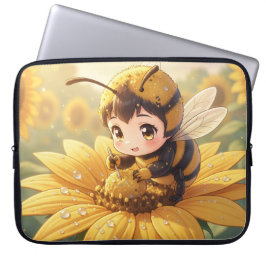 Funda Para Portátil Golden Bumblebee in Bloom Dance.3