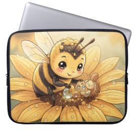 Funda Para Portátil Golden Bumblebee in Bloom Dance.4