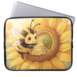 Funda Para Portátil Golden Bumblebee in Bloom Dance.6