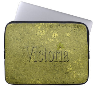 Funda Para Portátil Golden Flecks Victoria Name Design,