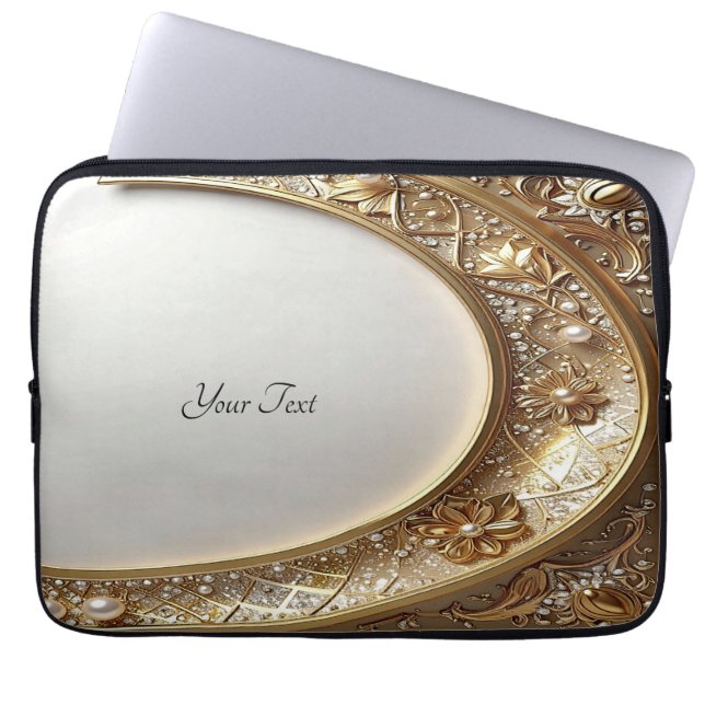 Funda Para Portátil Golden Ornate Frame Laptop Sleeve (Frente)