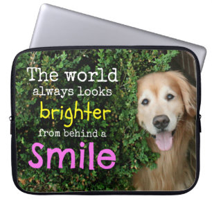 Funda Para Portátil Golden Retriever Detrás De Una Sonrisa