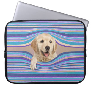 Funda Para Portátil Golden Retriever In Stripes