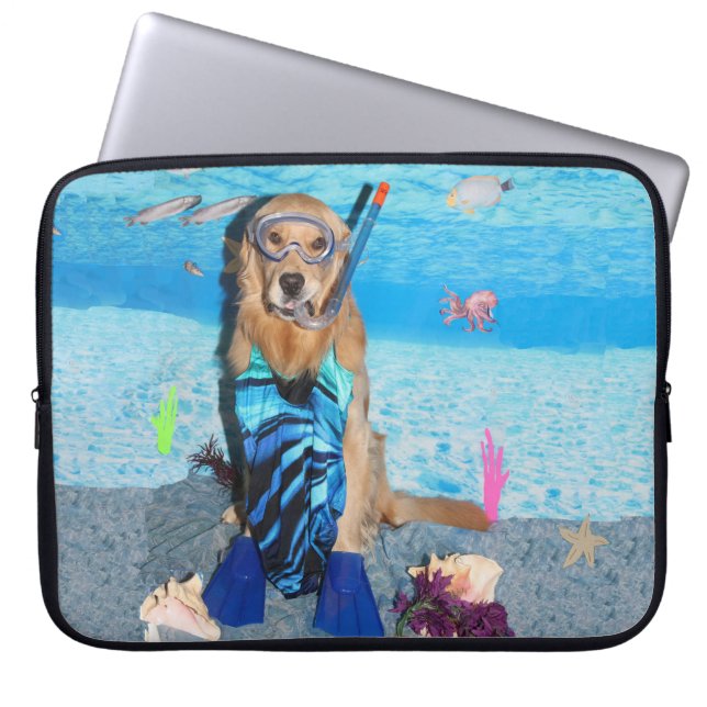 Funda Para Portátil Golden retriever Snorkeler (Frente)