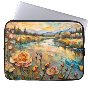 Funda Para Portátil Golden Rosa Mountain Valley Sunrise