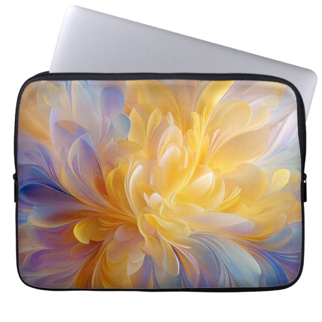 Funda Para Portátil Golden Symphony of Blooming Abstract Petals (Frente)