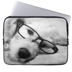 Funda Para Portátil Goldendoodle con vidrio