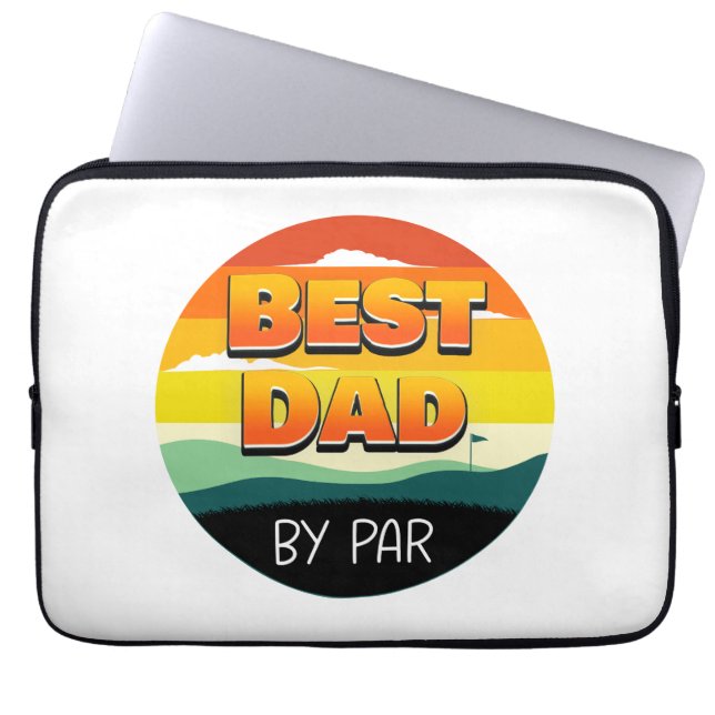 Funda Para Portátil Golfer Dad al mejor papá de Par (Frente)