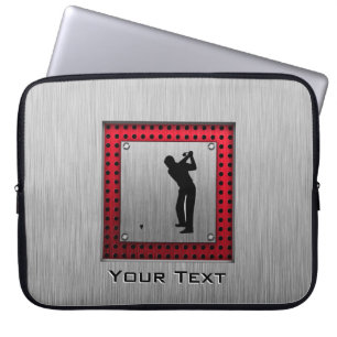 Funda Para Portátil Golfista de aluminio cepillado de la mirada