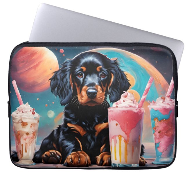 Funda Para Portátil Gordon Setter Puppy N Milkshakes (Frente)