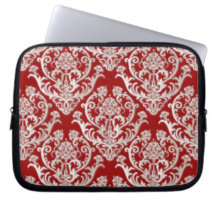 Funda Para Portátil Gorgeous Pearl White Damask Pattern