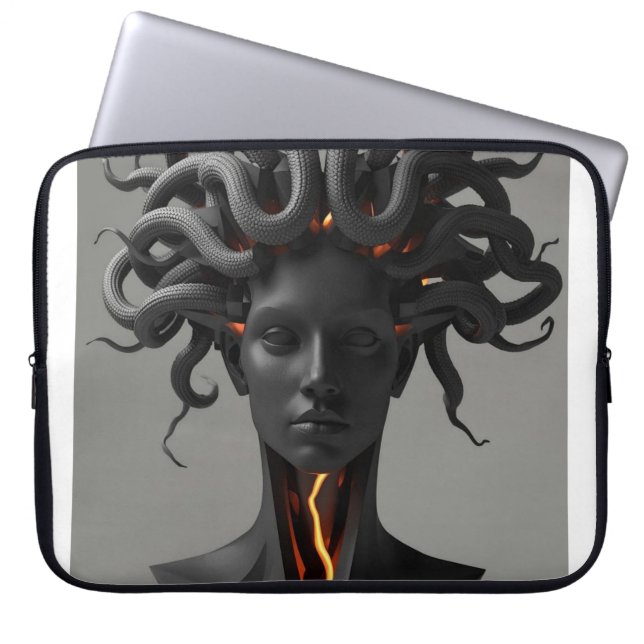 Funda Para Portátil Gorgon Geometric Graphite Laptop Sleeve (Frente)