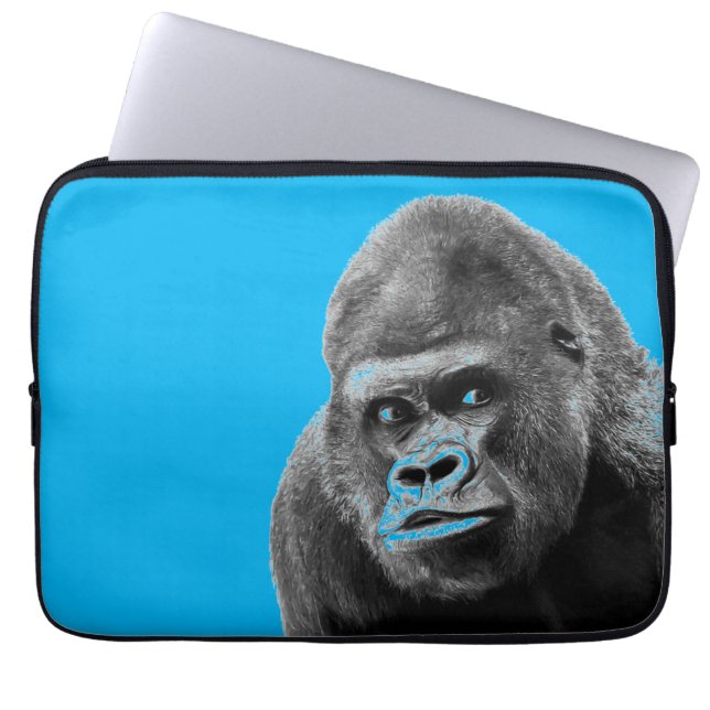 Funda Para Portátil Gorila azul de arte pop (Frente)