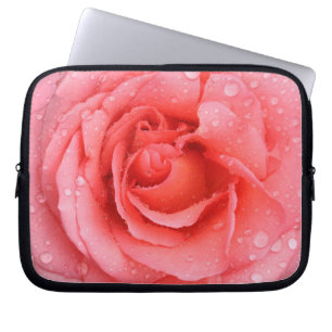 Funda Para Portátil Gotas de agua de rosa roja romántica