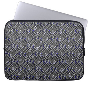 Funda Para Portátil Gotas de lluvia gris azul Metalizado