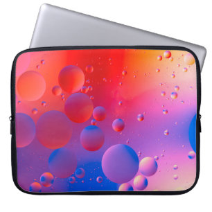 Funda Para Portátil gotas oleosas en el agua con un fondo colorido, ce