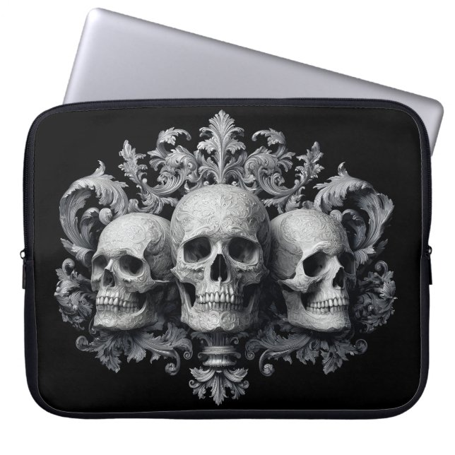Funda Para Portátil Goth Skulls (Frente)
