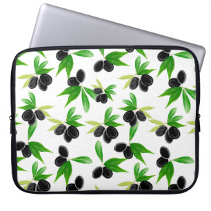 Funda Para Portátil Gouache seamless pattern with olive tree branch, l