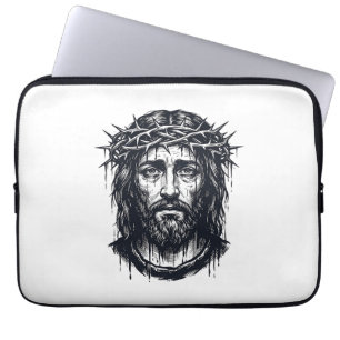 Funda Para Portátil Grabado Antiguo Corona de Espinas Retrato Sagrado