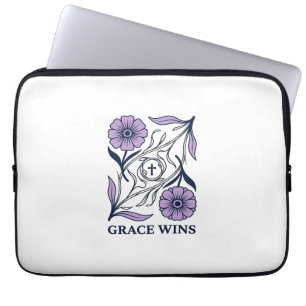 Funda Para Portátil Grace Wins Floral Christian Vintage Engraving Tee_