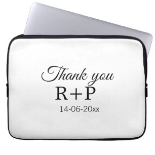Funda Para Portátil Gracias agregar texto de letra inicial de nombre d