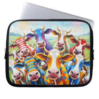 Funda Para Portátil Graciosa pintura de vaca multicolor