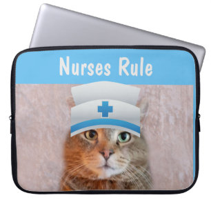Funda Para Portátil Gracioso Gato de enfermera