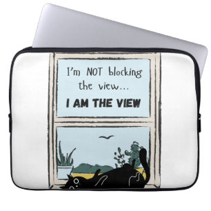 Funda Para Portátil Gracioso gato negro, soy la vista