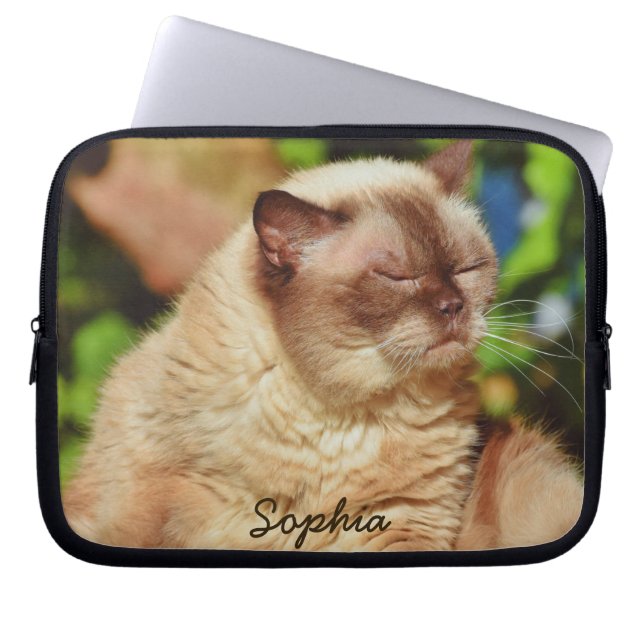Funda Para Portátil Gracioso Gato Sleepy Para Amantes De Gatitos (Frente)