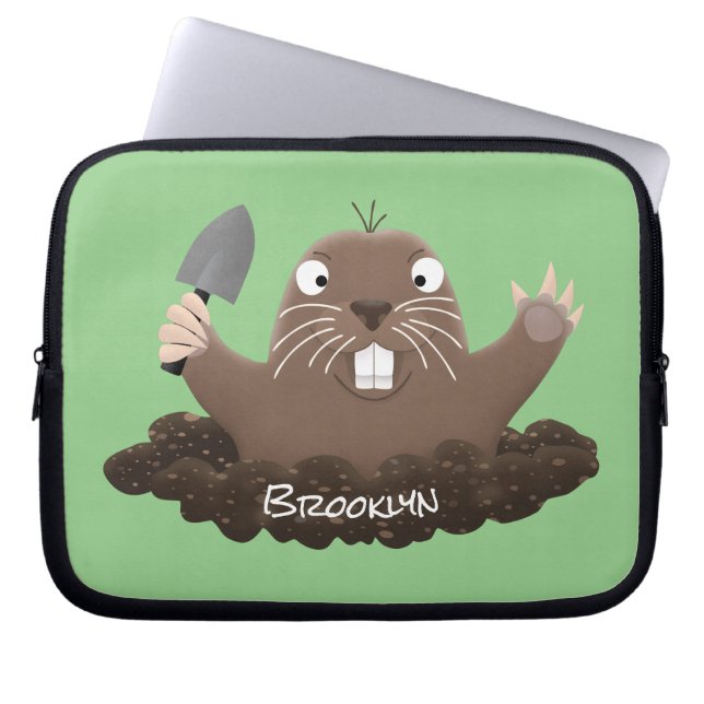 Funda Para Portátil Gracioso gopher digging personalizado ilustracion (Frente)