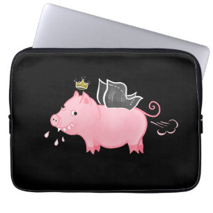 Funda Para Portátil Gracioso granjero de hadas de cerdo personalizado 