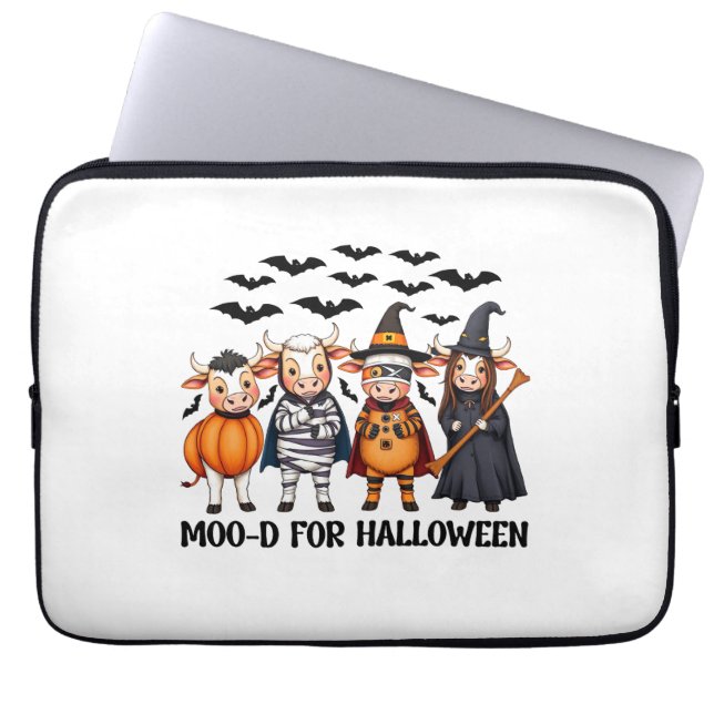 Funda Para Portátil Gracioso Highland Cow Moo-d para Halloween (Frente)
