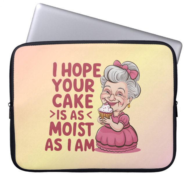 Funda Para Portátil Gracioso pastel de pan, abuela cita a pastelería (Frente)
