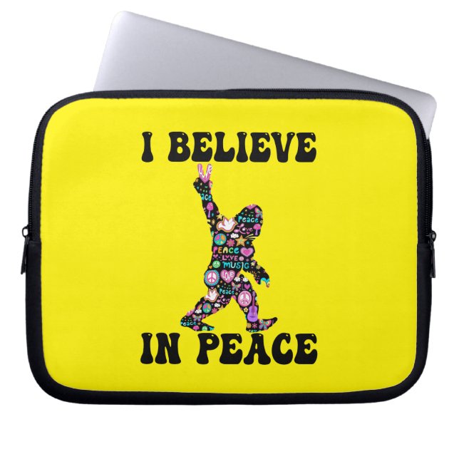 Funda Para Portátil Gracioso pie de playa que creo en la paz (Frente)