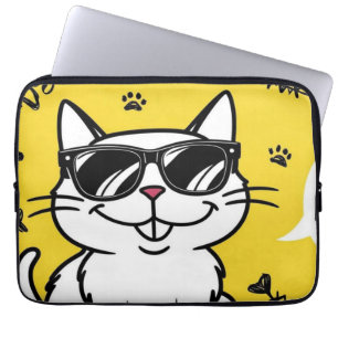 Funda Para Portátil Gracioso Poster de gato, gato Personalizado con ga