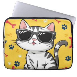 Funda Para Portátil Gracioso Poster de gato, gato Personalizado con ga