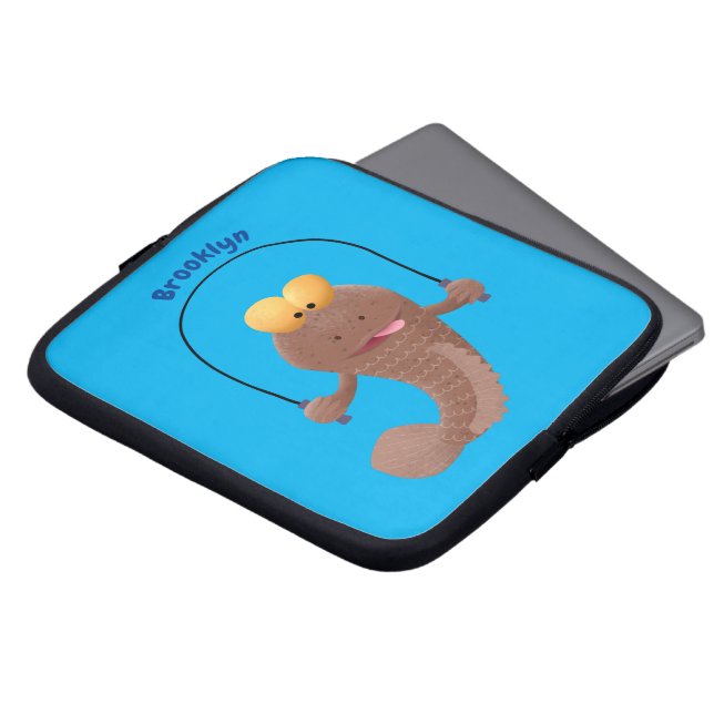 Funda Para Portátil Gracioso saltando a la personalizado de pescado de (Superior anverso)