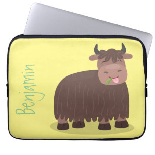 Funda Para Portátil Gracioso yak feliz comiendo hierba personalizado i