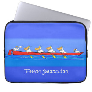 Funda Para Portátil Graciosos pelícanos remando ilustracion personaliz