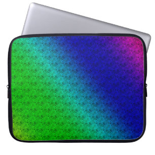 Funda Para Portátil Gradiente de arco iris verde azul floral Mezcla di