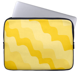 Funda Para Portátil Gradiente de ondas oceánicas onduladas amarillas