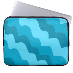 Funda Para Portátil Gradiente de ondas oceánicas onduladas azules